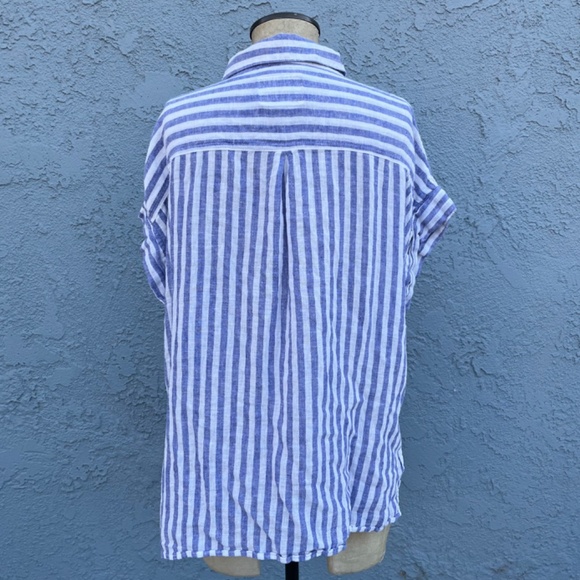 Rails Striped Blouse Cito shirt in large linen blend - Picture 6 of 9